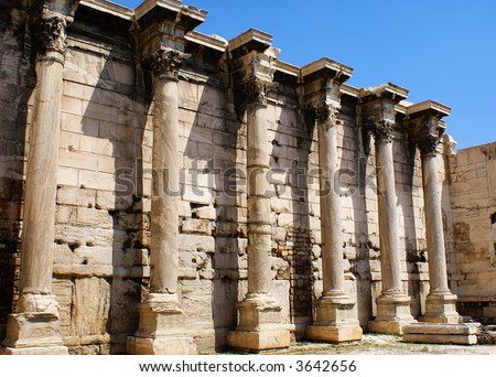 Greek pillars under Akropolis, Athens