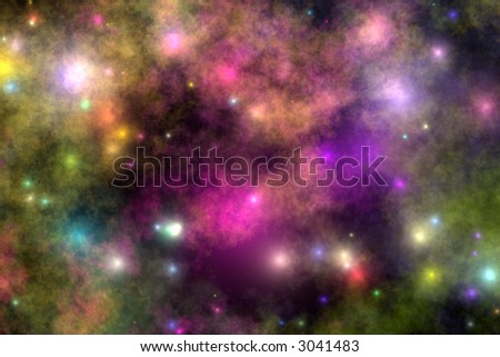 Computers generated picture of a galaxy. With stars, Sternennebel, suns and planets. Perfectly as wallpaper.