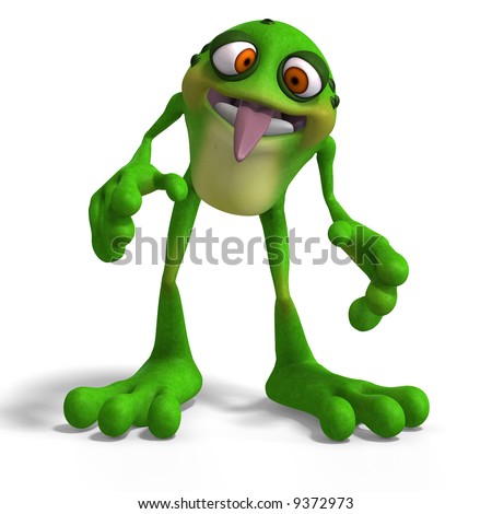 funny cartoon faces. Cartoon Frog With Funny Face