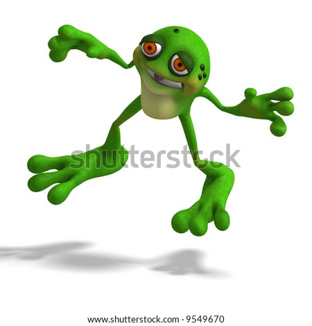 funny cartoon faces. Cartoon Frog With Funny Face