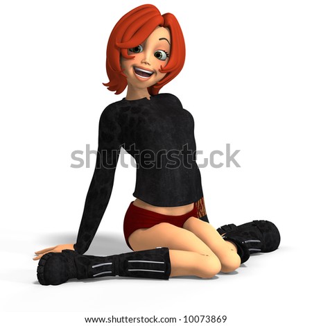 stock photo Very cute and young toon girl With Clipping Path