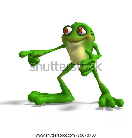 Funny Faces Cartoon. Cartoon Frog With Funny Face
