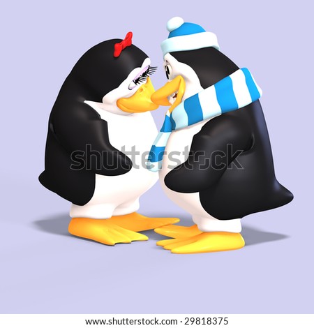 In Love Penguins. penguin couple in love