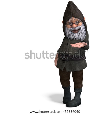 garden gnome cartoon. cartoon garden gnome.3D