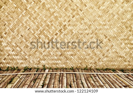 Bamboo weave background and bamboo floor