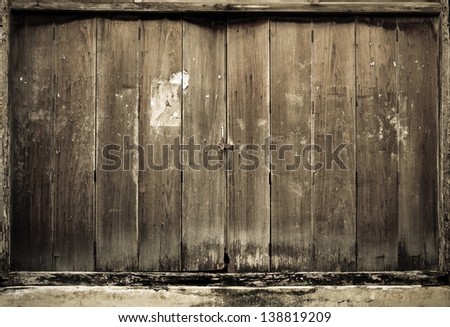 Wooden Folding doors is closed