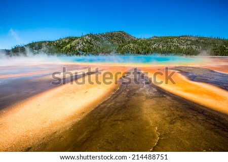 Grand Prismatic Spring, the largest hot spring in the United States. Yellowstone National Park - Wyoming