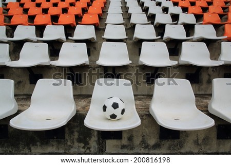 Sport stadium , soccer ball on chair