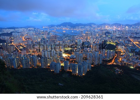 Electrical energy use in the night , electrical energy in building, Hong kong at night