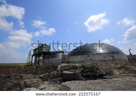 biogas plant agriculture new energy renewable  , Bio gas plant in a rape field