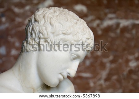 Head shot of an ancient marble sculpture