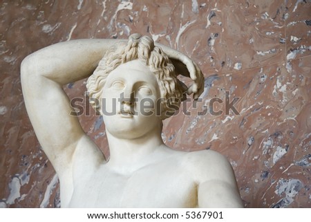 Head shot of an ancient marble sculpture