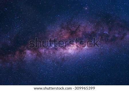 Colorful space shot of milky way galaxy with stars on a night sky background
