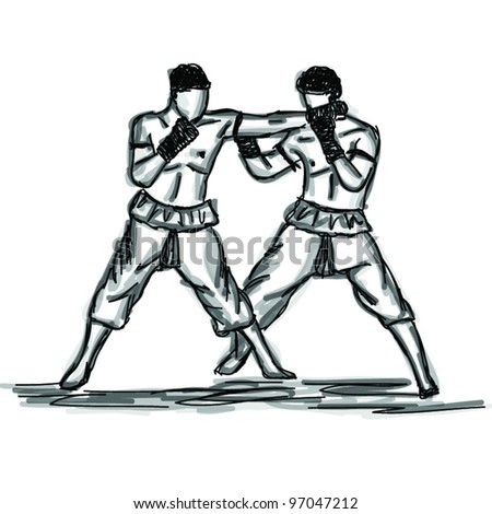 Vector Thai Boxing Collection : Muay Thai martial art popular around the world.