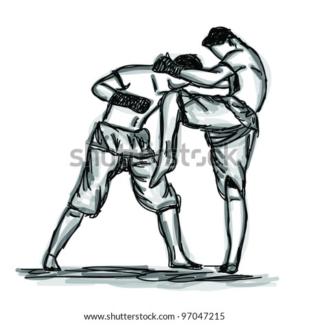 Vector Thai Boxing Collection : Muay Thai martial art popular around the world.