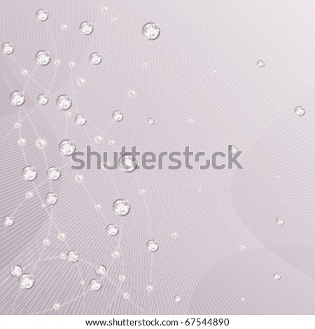 stock vector Gentle pink background with diamonds and pearls