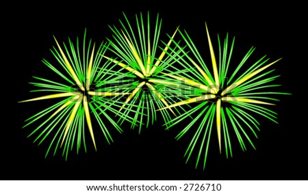 picture of fireworks display. hair of fireworks is having a