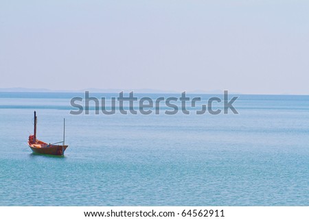 a boat in the middle of sea