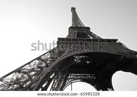 Eiffel Tower Colering Pictures on Eiffel Tower In Paris  France In Black And White Color Stock Photo