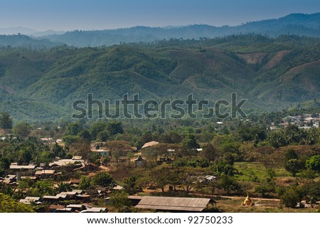 Village in the mountain for good tourism and background