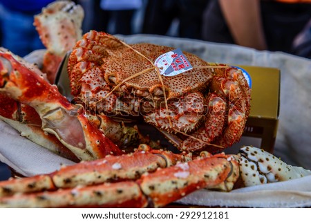 BANGKOK - JULY 02, 2015 :Taraba King Crab - Crab Festival #13 - Taraba King Crab at central plaza praram 2, Bangkok, Thailand.