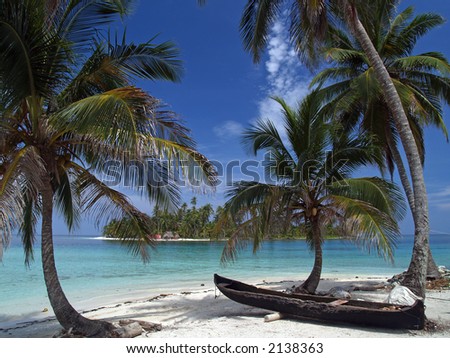 tropical white sand beach in panama