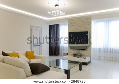 Hall with TV and sofa