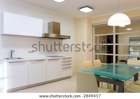 Modern kitchen with furniture