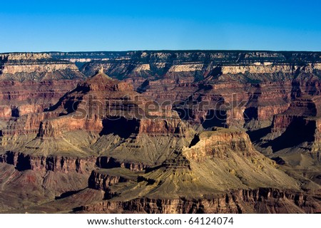Grand canyon from Mather point is a great place to see many points of interest.