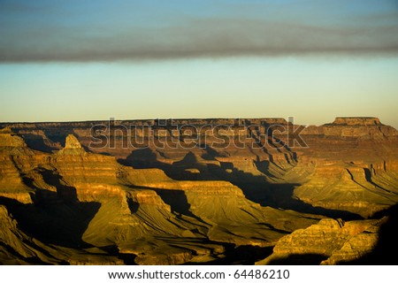 Smoke over the southern rim of grand canyon from Maricopa point.