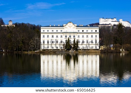 The Schloss Leopoldskon is where they filmed part of the sound of music and on the hill behind it is the Hohensalzburg castle in the background.