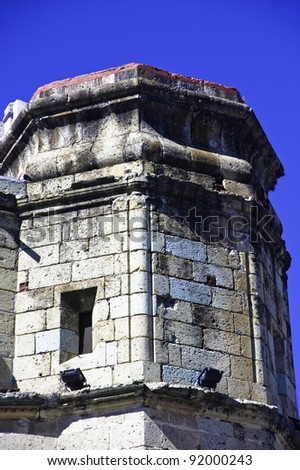 Stone work on the exterior of the Soccolo
