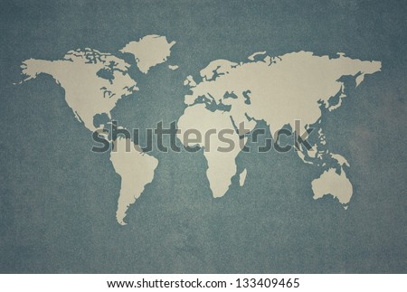 textured of world map in vintage style