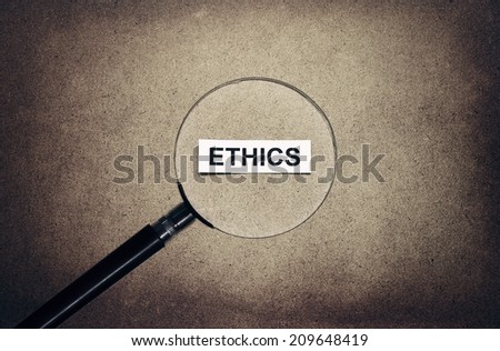Looking ethics paper on retro background