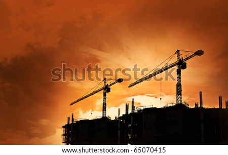 construction site silhouette background