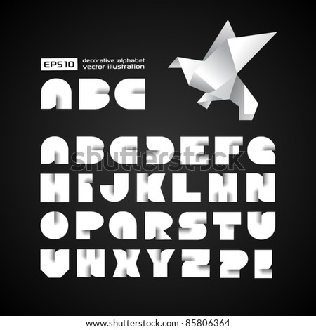 Decorative Alphabet With Origami Object Decorative Alphabet With Origami Object