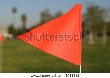 Orange flag on field