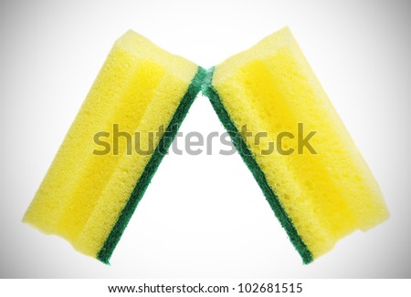 Cleaning sponges shot. isolated on white background