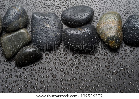 Black stone and water drop