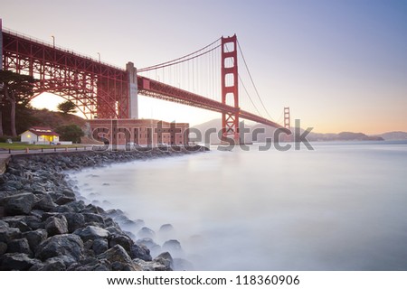 Golden Gate Bride at sunset. San Francisco, California, USA