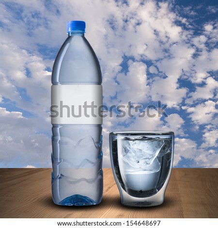 Bottle and glass of water