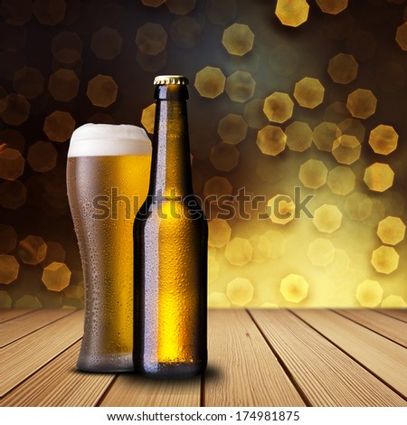 Glass and Bottle of Beer