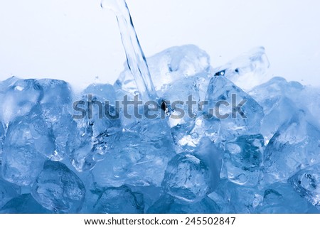 Water Pour into Ice Cubes