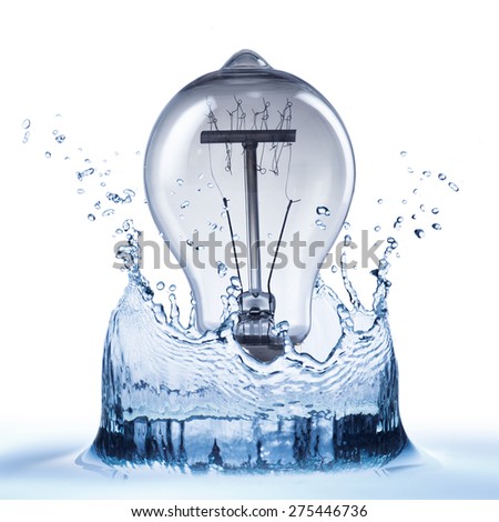 Light Bulb with Water Splash