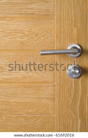 Hotel door with modern knob for background