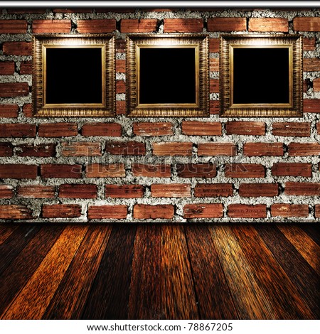 photo frame on the wall with light to lilt up in a room with wooden floor