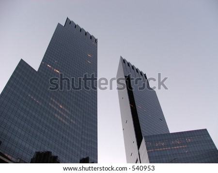 View of Two Skyscrapers in Columbus Circle