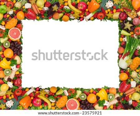 fruits and vegetables border. Fruit and vegetable frame