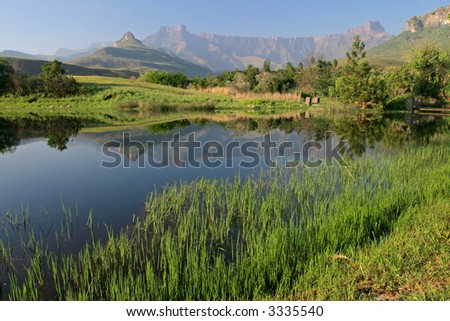 View of the Drakensberg mountains, Royal Natal National Park, South Africa