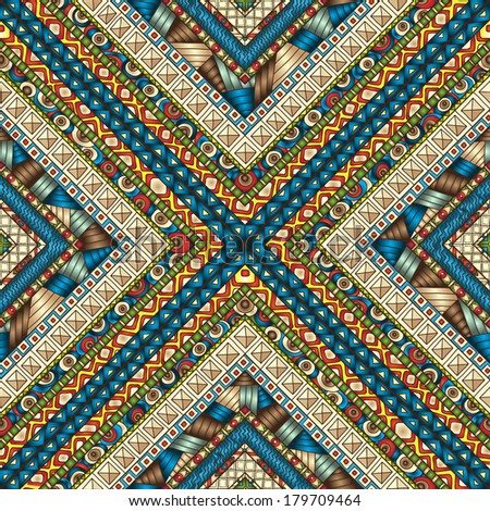 Original drawing tribal doddle rhombus Seamless pattern with geometric elements Original drawing tribal doddle rhombus Seamless pattern with geometric elements
